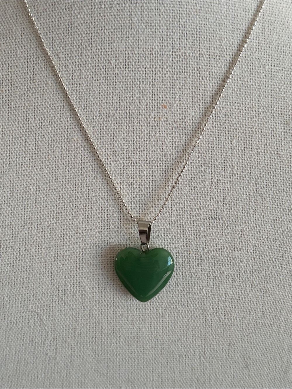 Aventurine Heart Pendant 18KT Gold Plated Necklace